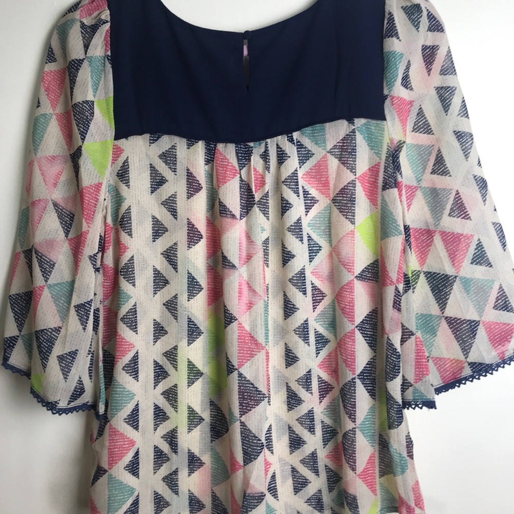 Umgee Smocked Blouse Top Size Small